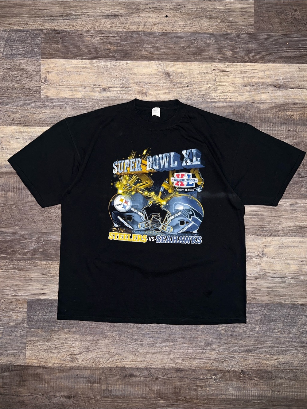 2006 Super Bowl XL Steelers vs Seahawks T-shirt